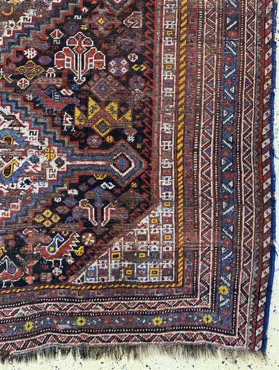 27084865a - Khamseh antik, Persien, um 1900, Wolle auf Wolle, ca. 242 x 170 cm, EHZ: 4 ...
