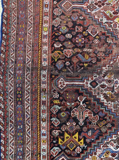 27084865c - Khamseh antik, Persien, um 1900, Wolle auf Wolle, ca. 242 x 170 cm, EHZ: 4 ...