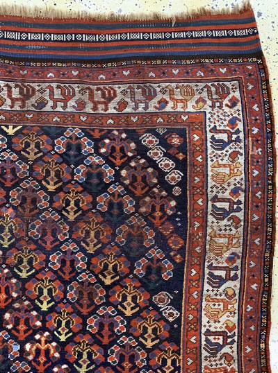27084880d - Khamseh antik, Persien, um 1900, Wolle auf Wolle, ca. 247 x 163 cm, EHZ: 3(restauriert) ...