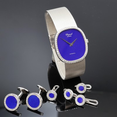 27084892a - CHOPARD ausgefallene Armbanduhr in WG 750/000 mit Diamanten, Lapislazuli-Zifferblatt ...