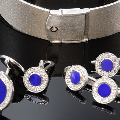 27084892d - CHOPARD ausgefallene Armbanduhr in WG 750/000 mit Diamanten, Lapislazuli-Zifferblatt ...