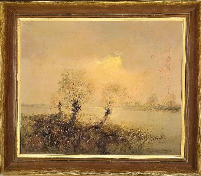 27084896k - Manfred Schatz, 1925 Bad Stepenitz-2004, Moorlandschaft im Winter bei fahlem Licht, ...