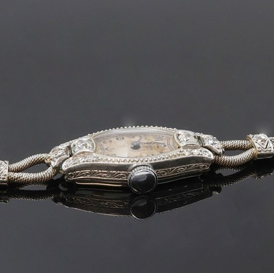 27084904c - ALPINA Art-Deco Damenarmbanduhr in WG 750/000, Schweiz um 1938, Handaufzug, grav., ...