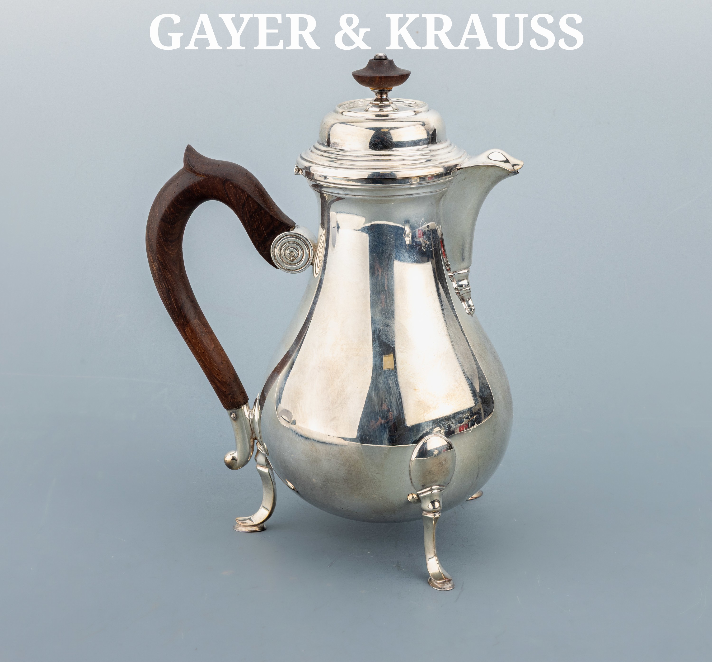 Image 27085547 - Kaffeekanne, deutsch, wohl 1950er-60er Jahre, 925er Silber, schlichte bauchige Form, ...