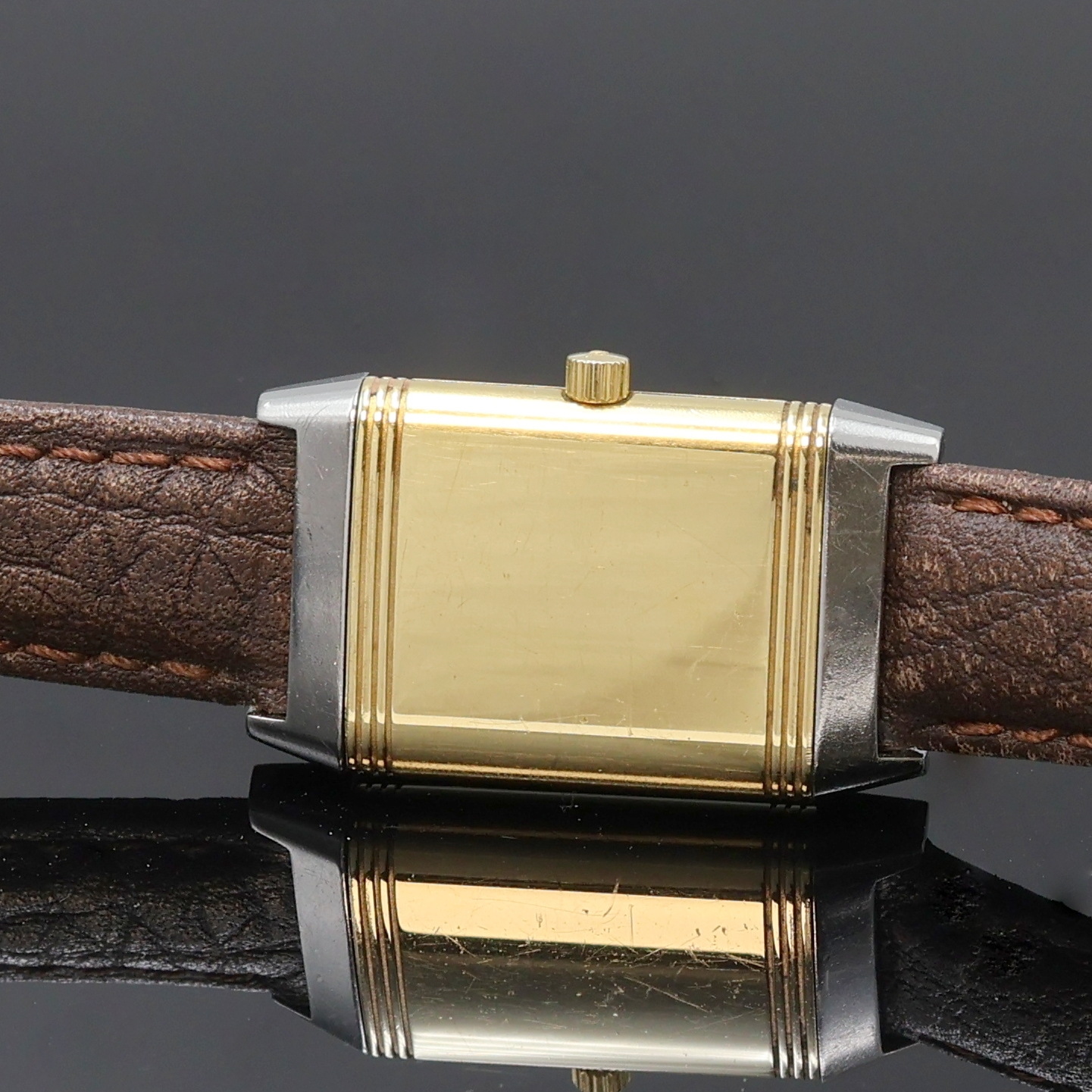 Detail f: Jaeger-LeCoultre Damenarmbanduhr Reverso Referenz 260.5.86, Schweiz um 2005, Handaufzug, um 180 Grad drehbares Wendegehäuse in Edelstahl/Gold ...
