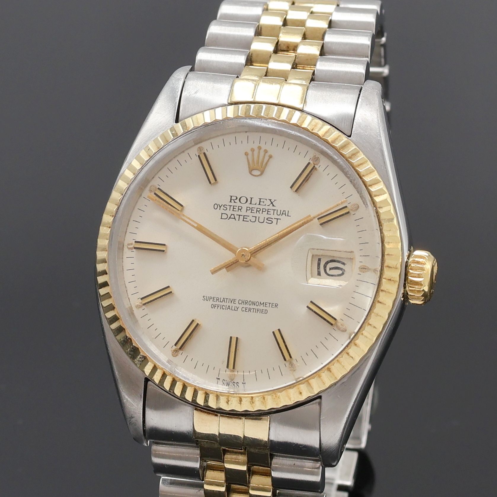 Detail a: ROLEX Datejust Herrenarmbanduhr in Stahl/Gold Referenz 16013, Schweiz um 1979, Automatik, verschr. Oystergeh., orig. Jubileeband Ref. 62523.H14, ...