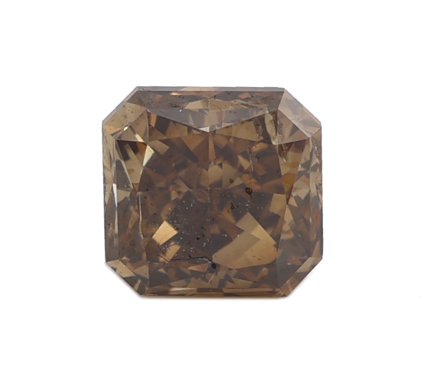 Detail b: Loser Diamant, Radiant, 0.52 ct Natural Fancy Intense Yellowish Brown/si2, 4.28 x 4.14 x 3.06 mm, Politur Gut, Symmetrie Gut, Fluoreszenz Schwach, ...