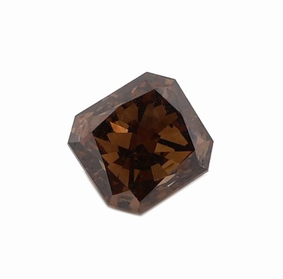 Image Loser Diamant, Radiant, 0.50 ct Natural Fancy Deep Orangy Brown/si1, 4.25 x 4.00 x 2.86 ...