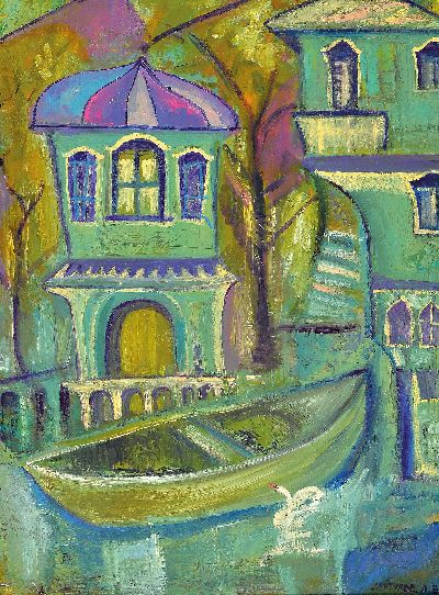 Image Zuschreibung: Aristhak Vasilievic Lentulov, 1882-1943, Stadtansicht, Öl/Lwd, rechts ...