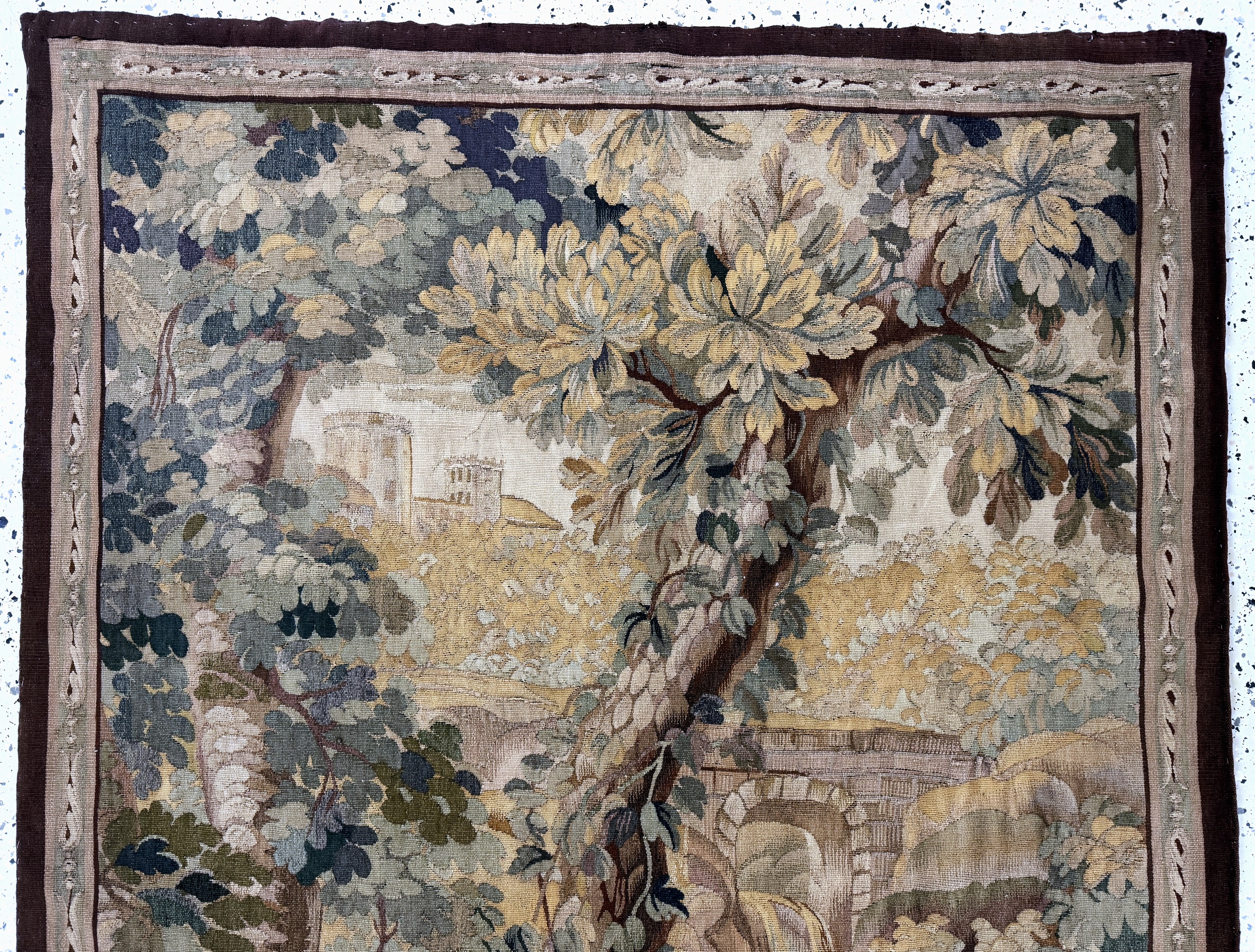 Detail a: Tapisserie"Flandern"antik, signiert"LK", um1900, Wolle auf Baumwolle, ca. 230 x 120 cm, EHZ: 2
