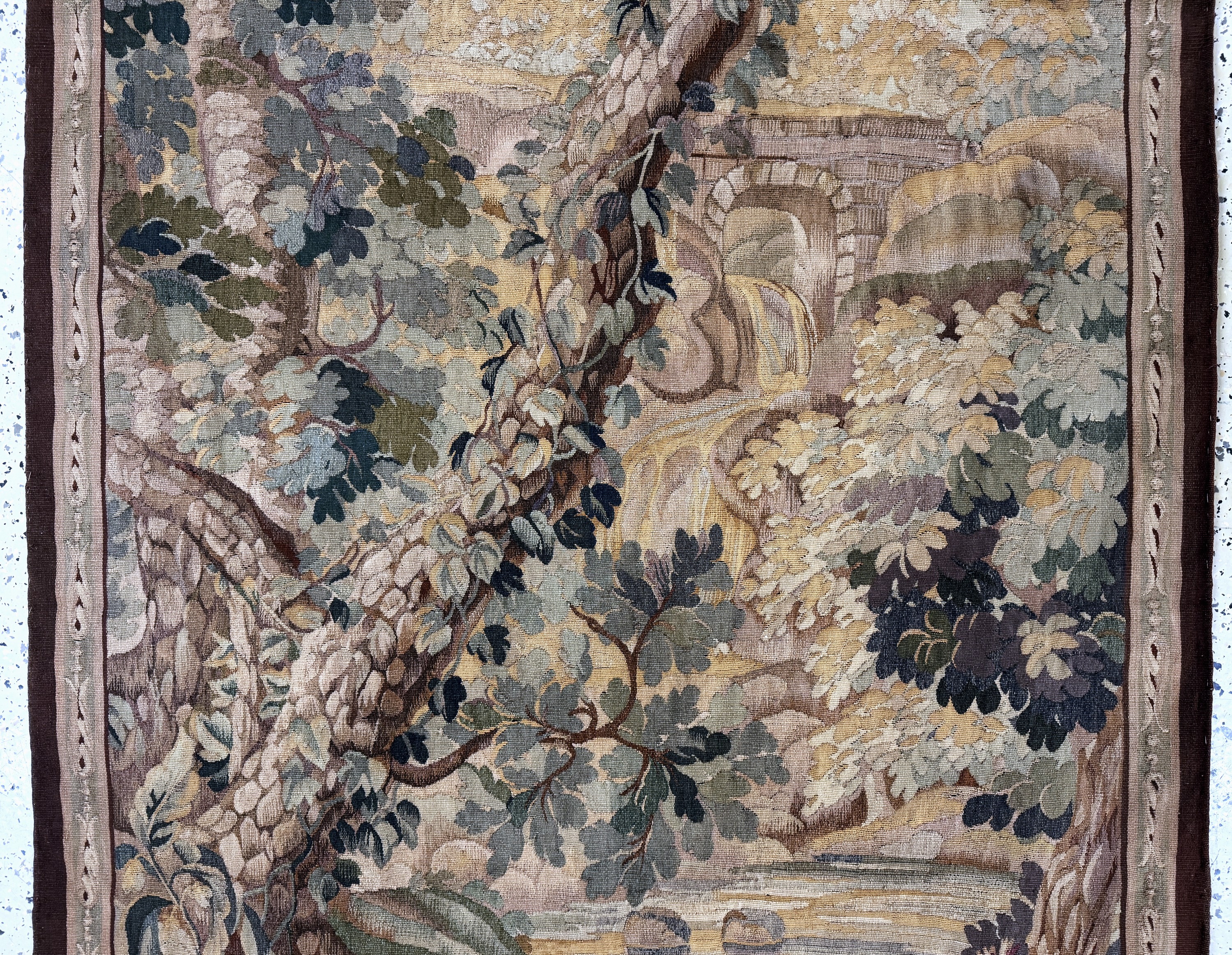 Detail b: Tapisserie"Flandern"antik, signiert"LK", um1900, Wolle auf Baumwolle, ca. 230 x 120 cm, EHZ: 2
