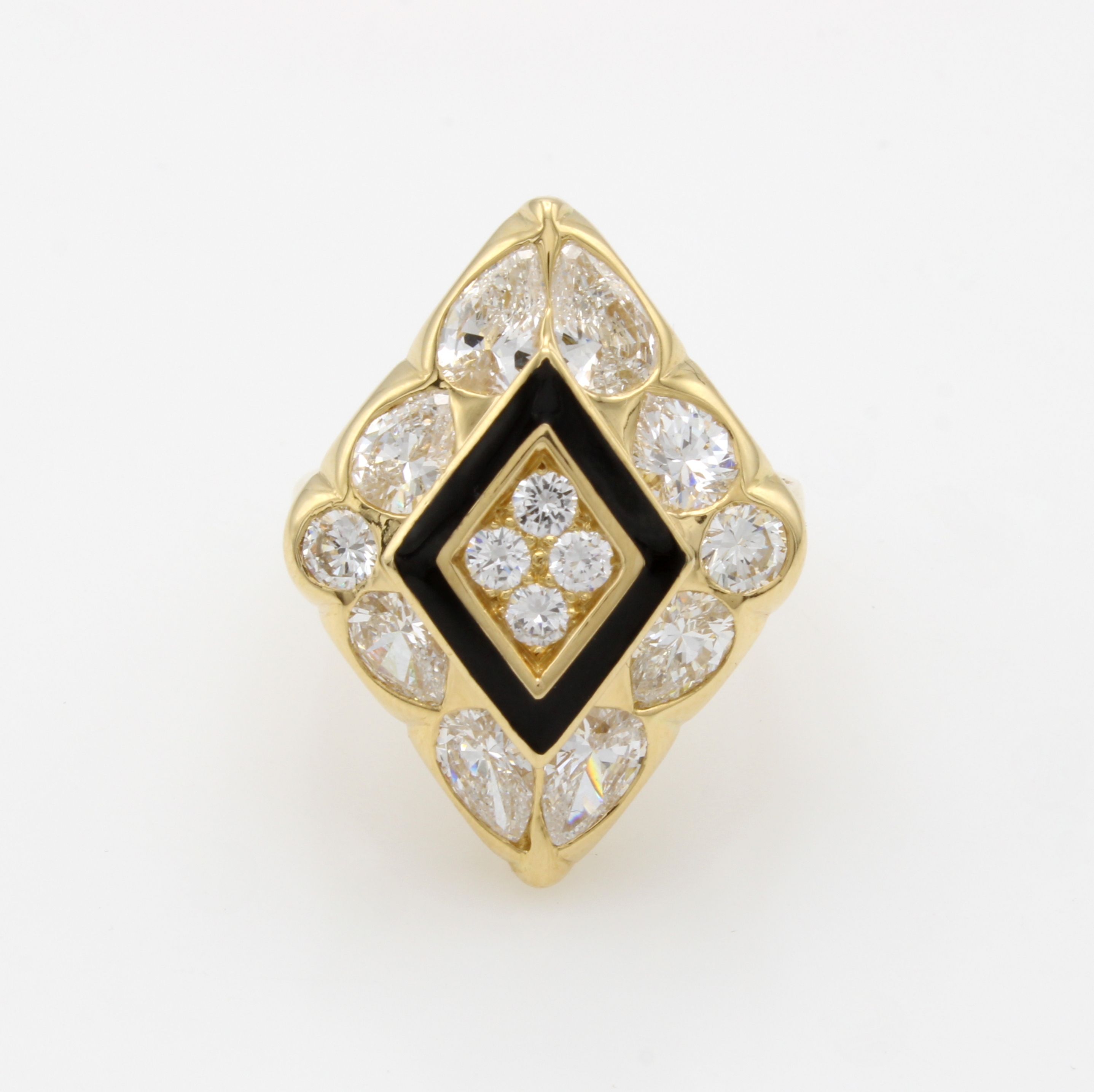Image 27085701 - Ring mit Diamanten und Brillanten, GG 750/ 000, rhombusförm. Ringkopf, mittig ...