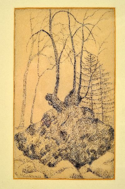 27085754k - Gustav Wunderwald, 1882 Köln-1945 Berlin, Kahle Bäume, Bleistiftzeichnung auf Papier, ...