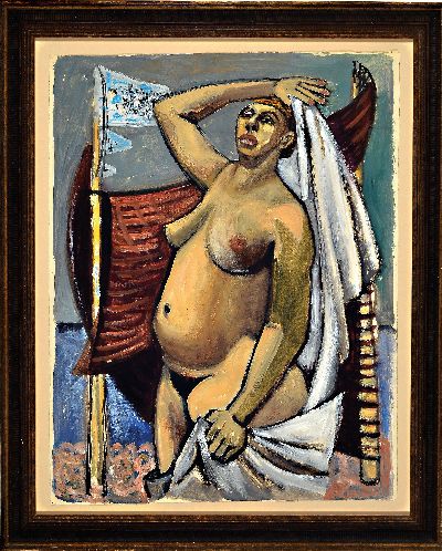 27085861k - Gerhard Moll, 1920-1986 Berlin, Am Ostseestrand, Gouache auf Papier, rückseitig ...