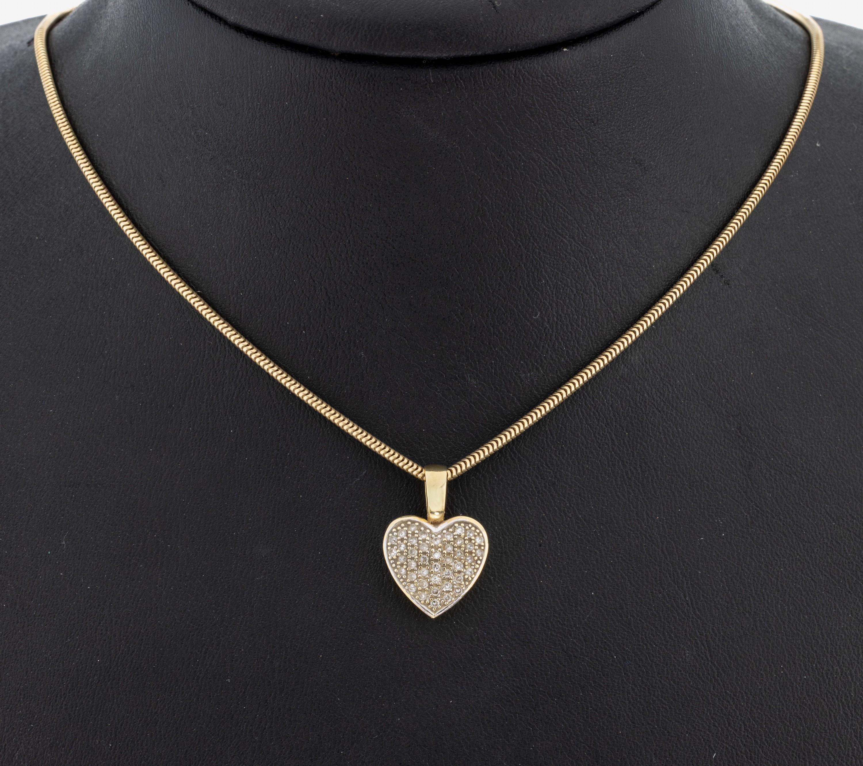 Image 27085919 - 14 kt Gold Diamant-Anhänger, GG 585/000, Herz, 42 8/8-Diamanten zus. ca. 0.25 ct ...