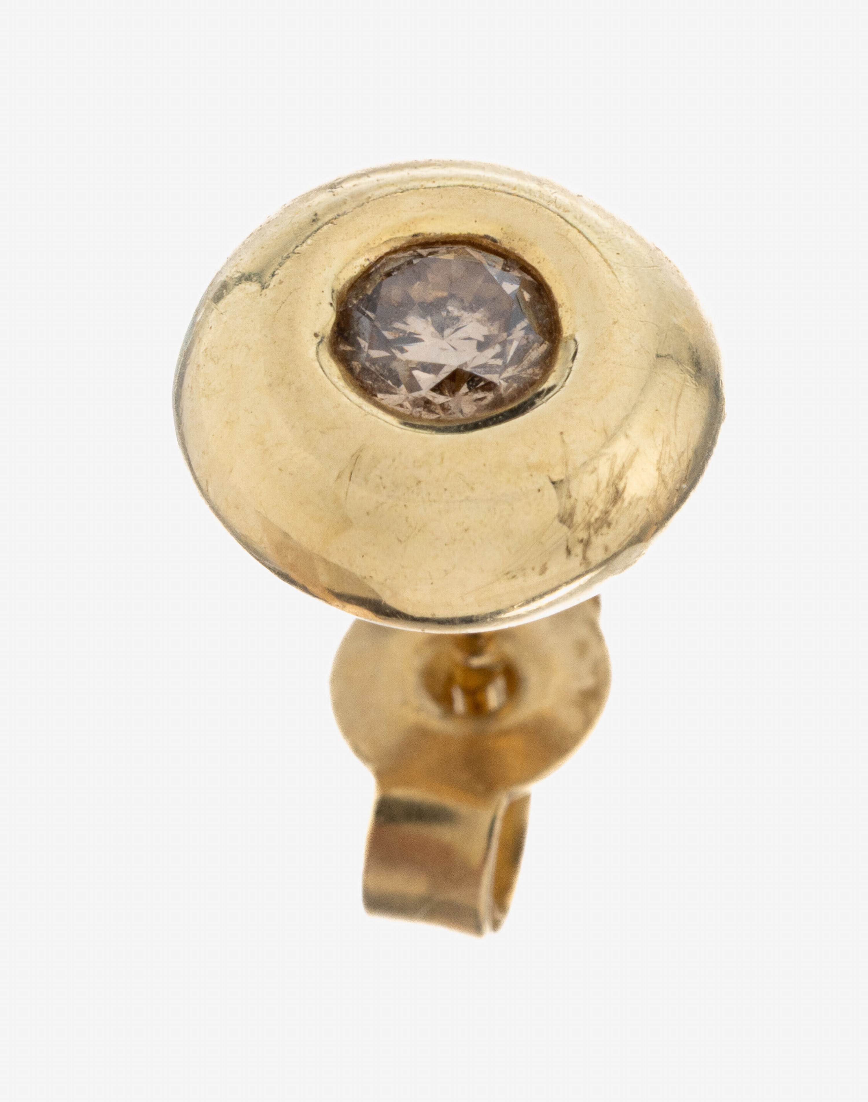 Image 27085944 - Einzelner 14 kt Gold Brillant-Ohrstecker, GG 585/000, schlicht, Brillant ca. 0.10 ct ...
