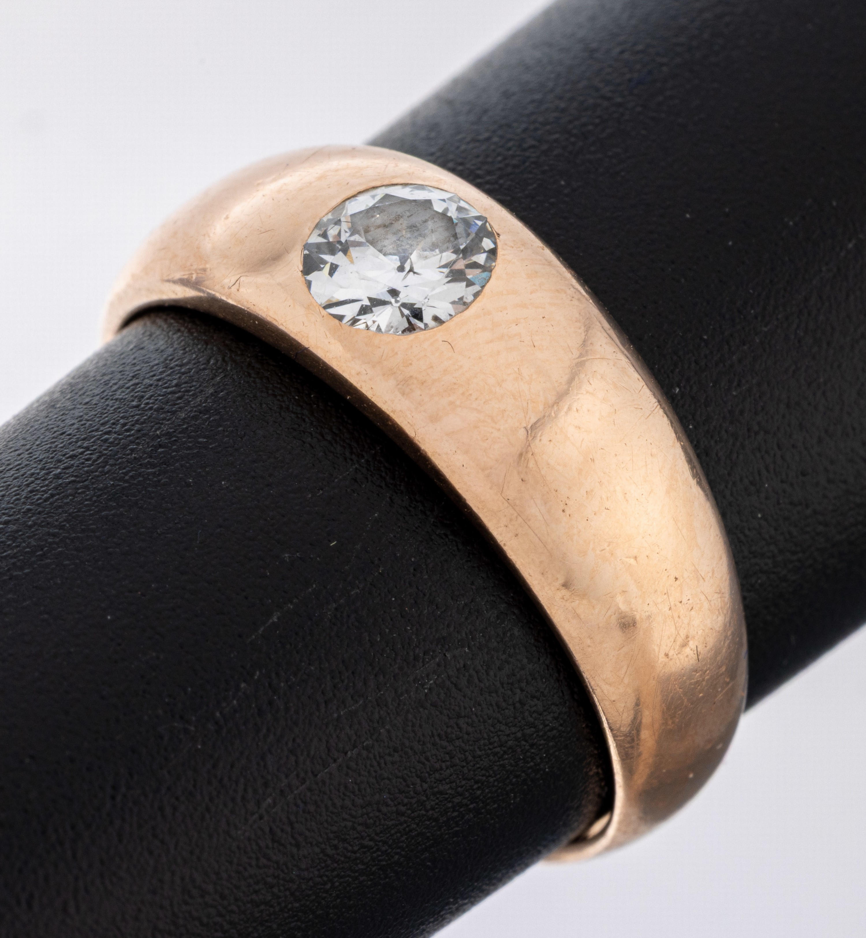 Image 27085948 - 14 kt Gold Diamant-Ring, RG 585/000, Altschliffdiamant ca. 0.40 ct Weiß/p1, RW 55, ca. ...
