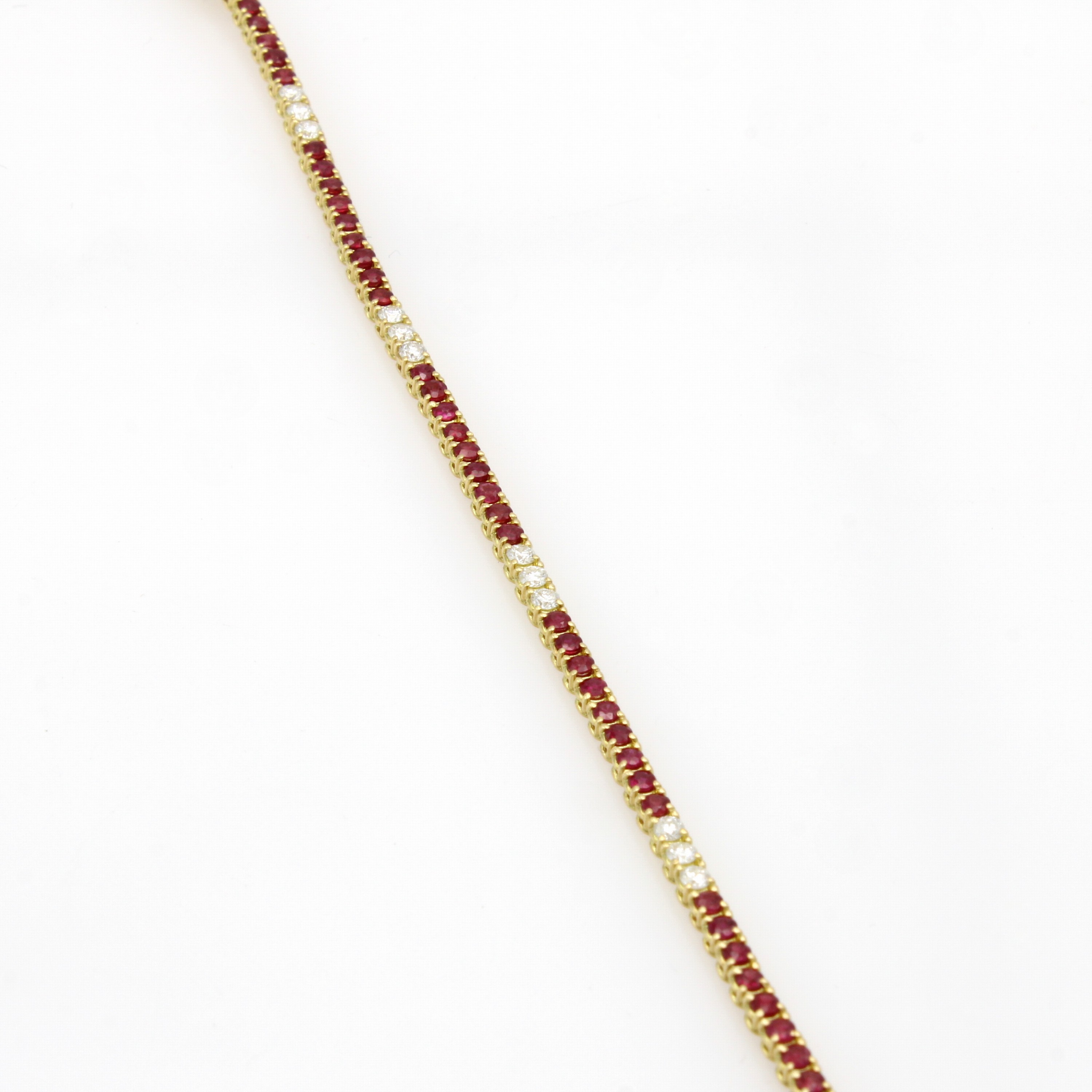 Image 27085965 - Rivierarmband mit Rubinen und Brillanten, GG750/000, fac. Rubine zus. ca. 1.96 ct, ...