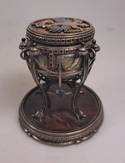 27085997c - Saliere aus Silber, Russland, wohl Moskau, 1870, 84 Zolotniki, vierfüßiger Stand mit ...