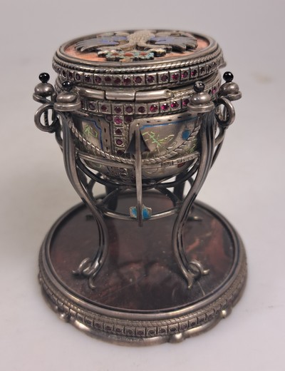 27085997d - Saliere aus Silber, Russland, wohl Moskau, 1870, 84 Zolotniki, vierfüßiger Stand mit ...