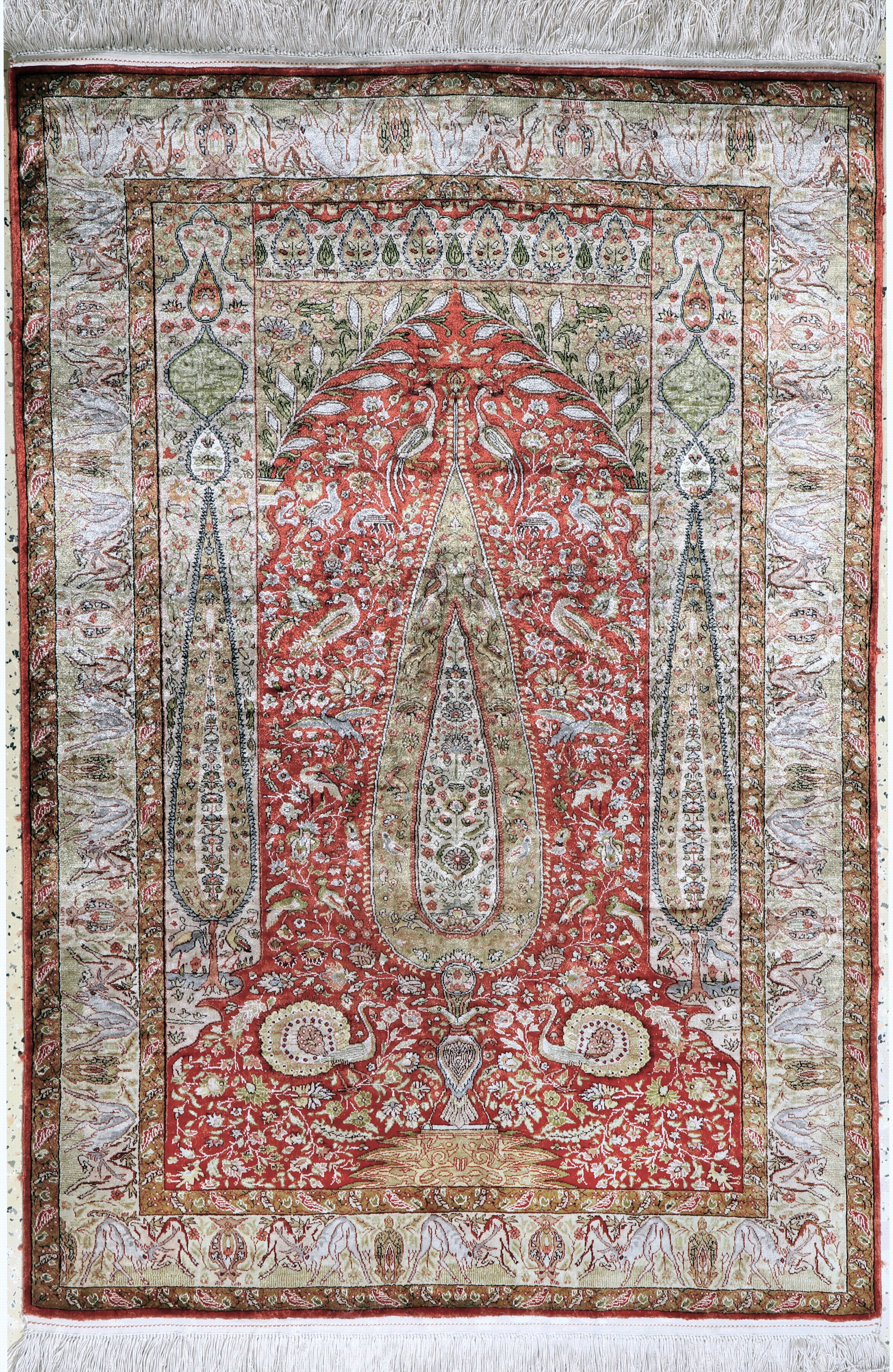Image 27086015 - Seiden Kayseri alt fein, Türkei, Mitte 20.Jhd, reine Naturseide, ca. 150 x 102 cm, ...