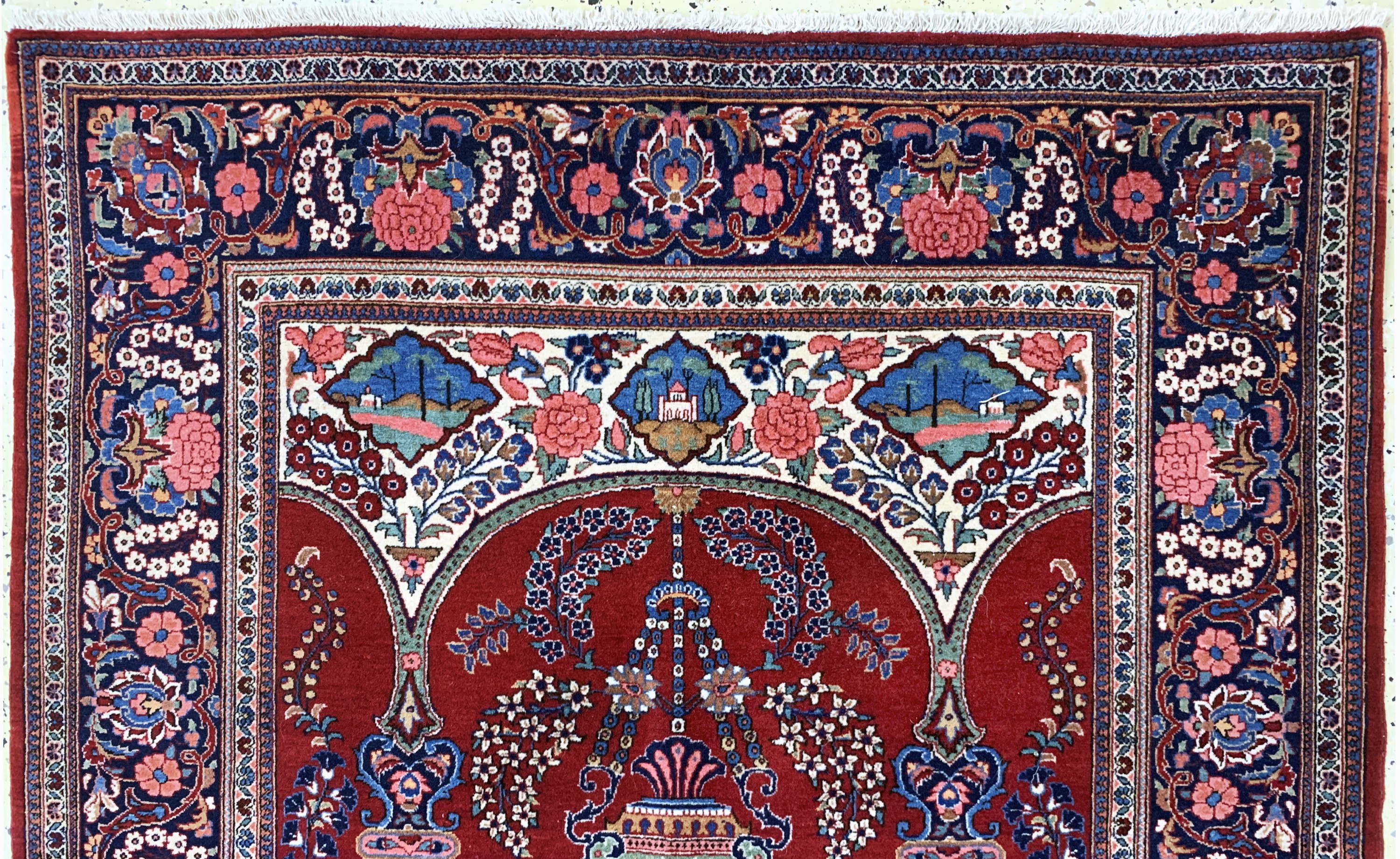 Detail a: Keschan Kork alt, Persien, Anfang 20.Jhd, Korkwolle auf Baumwolle, ca. 200 x 130 cm, EHZ: 1-2(Fleck).