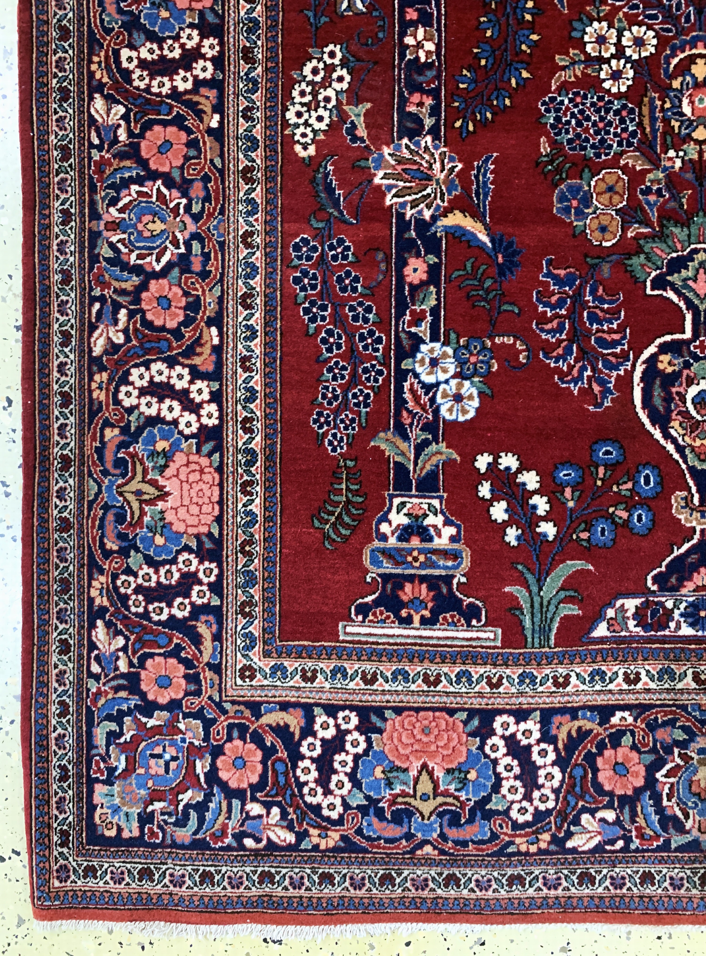 Detail c: Keschan Kork alt, Persien, Anfang 20.Jhd, Korkwolle auf Baumwolle, ca. 200 x 130 cm, EHZ: 1-2(Fleck).