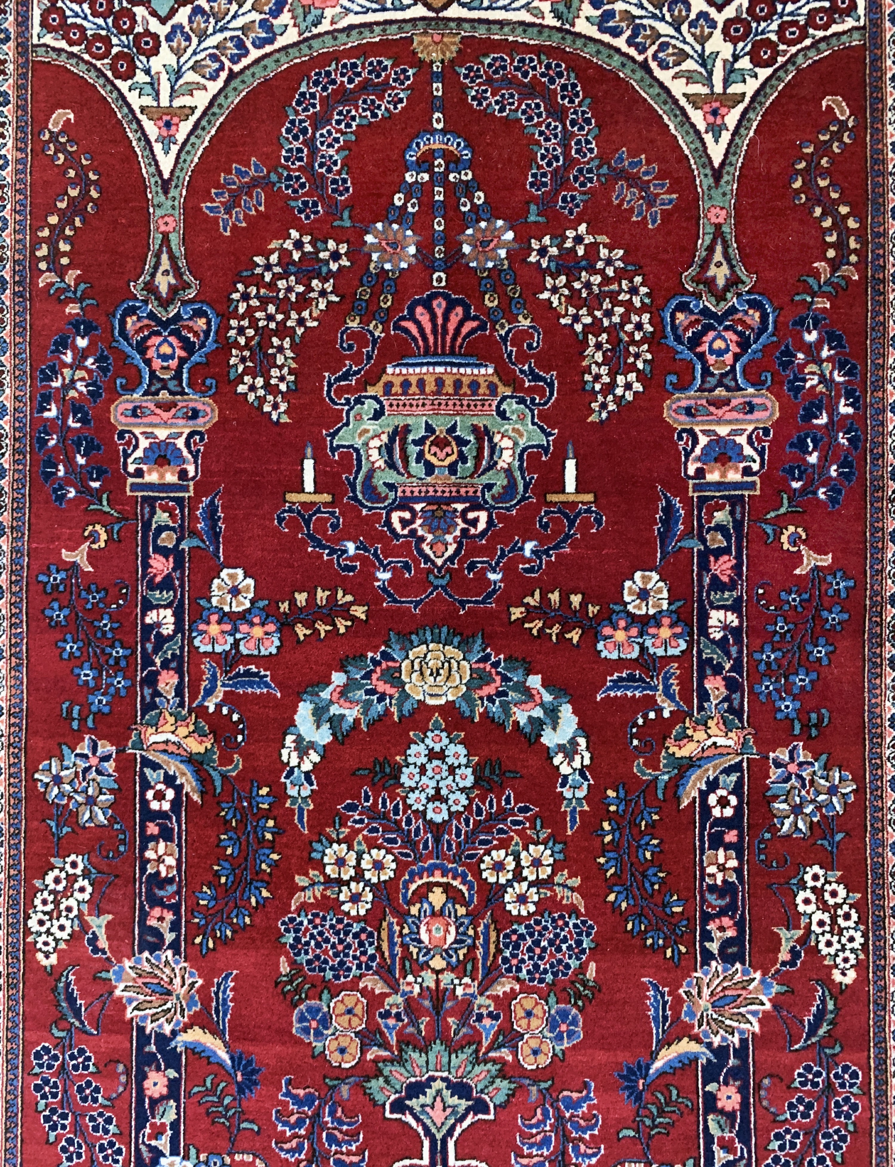 Detail d: Keschan Kork alt, Persien, Anfang 20.Jhd, Korkwolle auf Baumwolle, ca. 200 x 130 cm, EHZ: 1-2(Fleck).