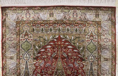 27086015b - Seiden Kayseri alt fein, Türkei, Mitte 20.Jhd, reine Naturseide, ca. 150 x 102 cm, ...