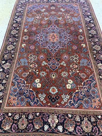 27086018e - Keschan Kork alt, Persien, Anfang 20.Jhd, Korkwolle auf Baumwolle, ca. 212 x 130 cm, ...