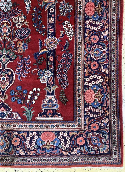 27086020b - Keschan Kork alt, Persien, Anfang 20.Jhd, Korkwolle auf Baumwolle, ca. 200 x 130 cm, ...