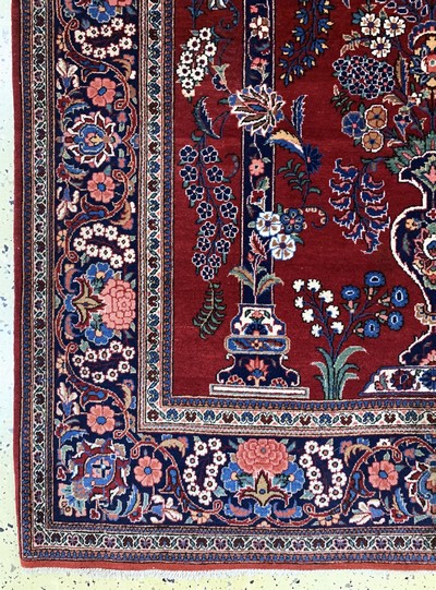 27086020c - Keschan Kork alt, Persien, Anfang 20.Jhd, Korkwolle auf Baumwolle, ca. 200 x 130 cm, ...