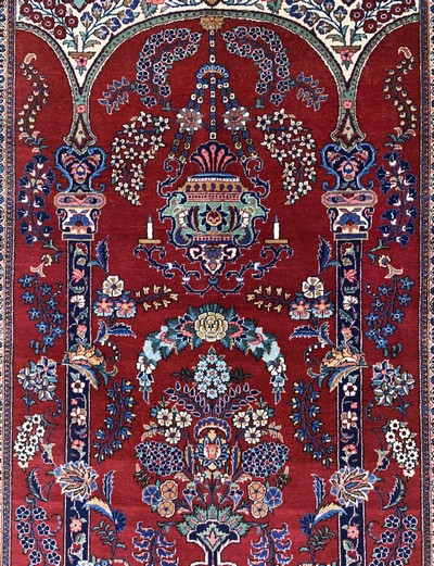 27086020d - Keschan Kork alt, Persien, Anfang 20.Jhd, Korkwolle auf Baumwolle, ca. 200 x 130 cm, ...