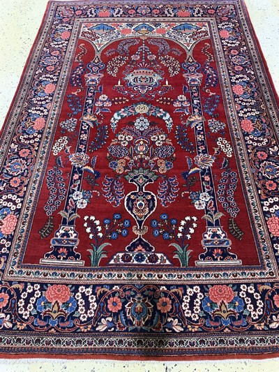 27086020e - Keschan Kork alt, Persien, Anfang 20.Jhd, Korkwolle auf Baumwolle, ca. 200 x 130 cm, ...