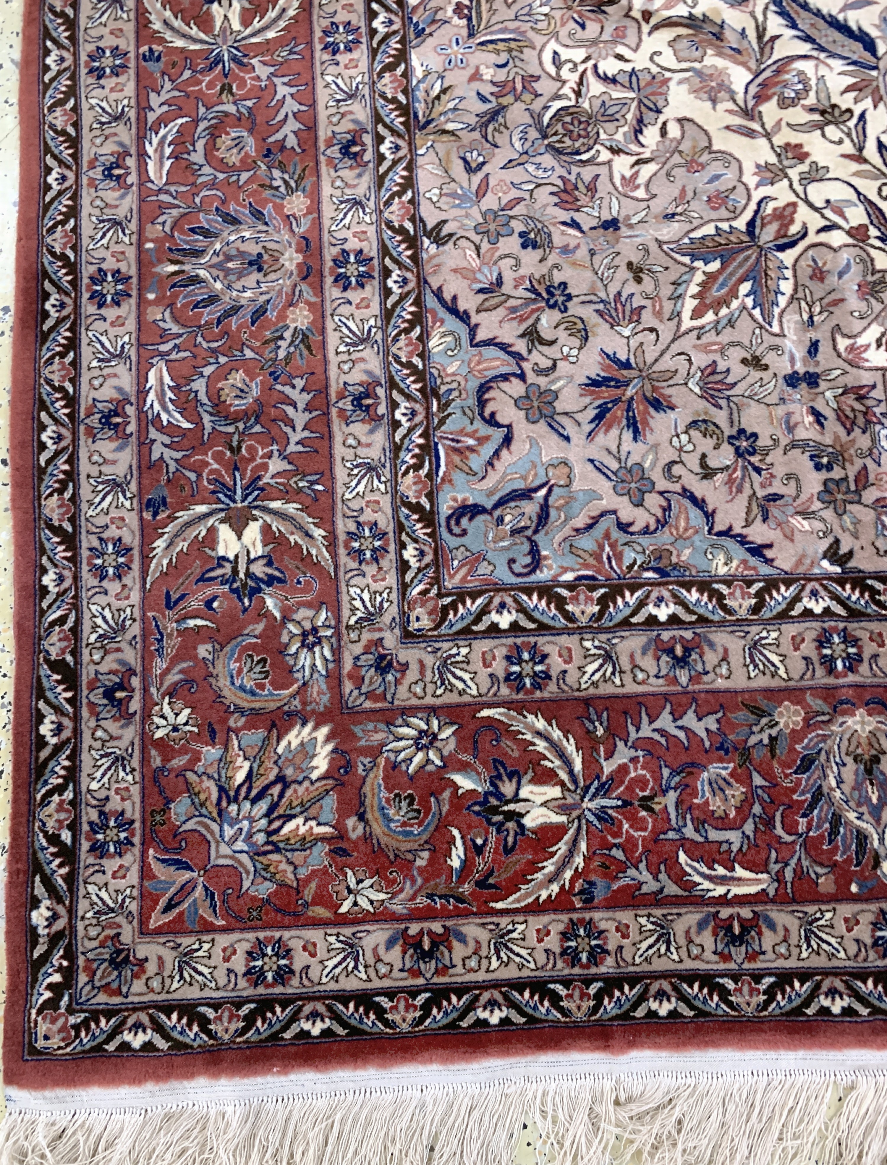 Detail h: Esfahan fein, China, Ende 20.Jhd, Korkwolleauf Seide, ca. 320 x 245 cm, EHZ: 2