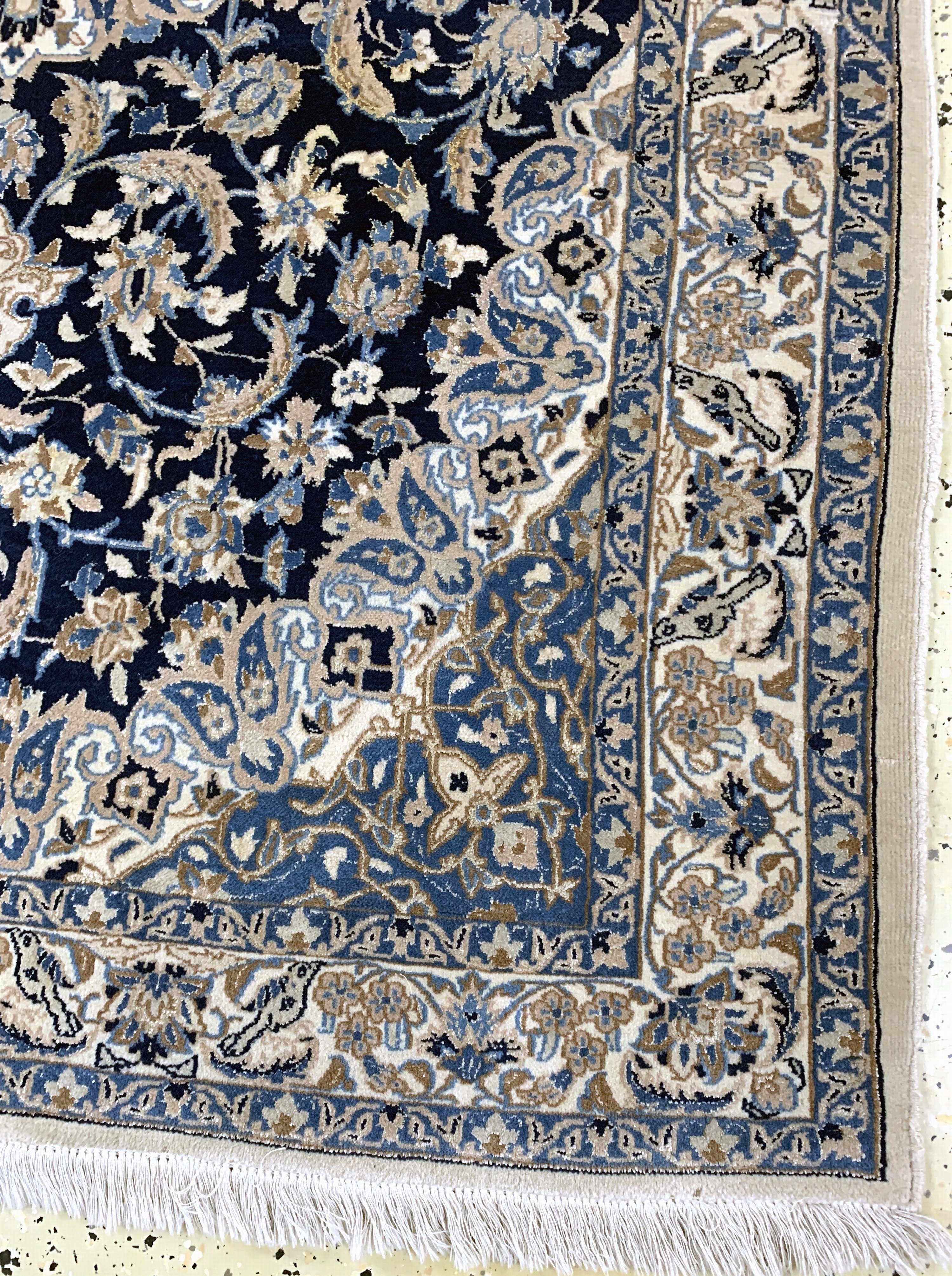 Detail a: Nain fein(9 La), Persien, Mitte 20.Jhd, Korkwolle mit Seide, ca. 190 x 128 cm, EHZ: 2
