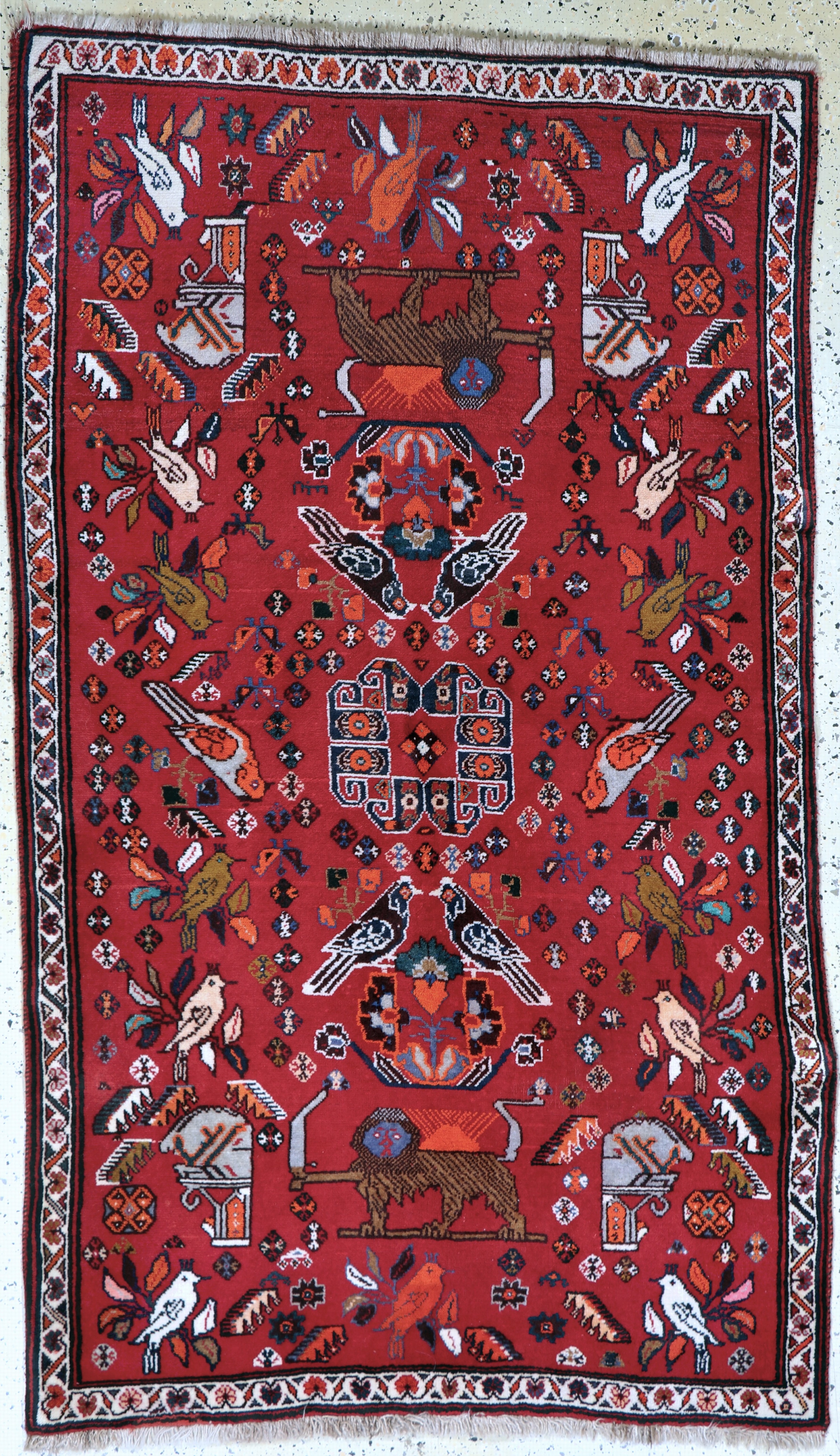 Image 27086292 - Ghaschgai alt, Persien, Mitte 20.Jhd, Wolleauf Wolle, ca. 205 x 125 cm, EHZ: 2 ...