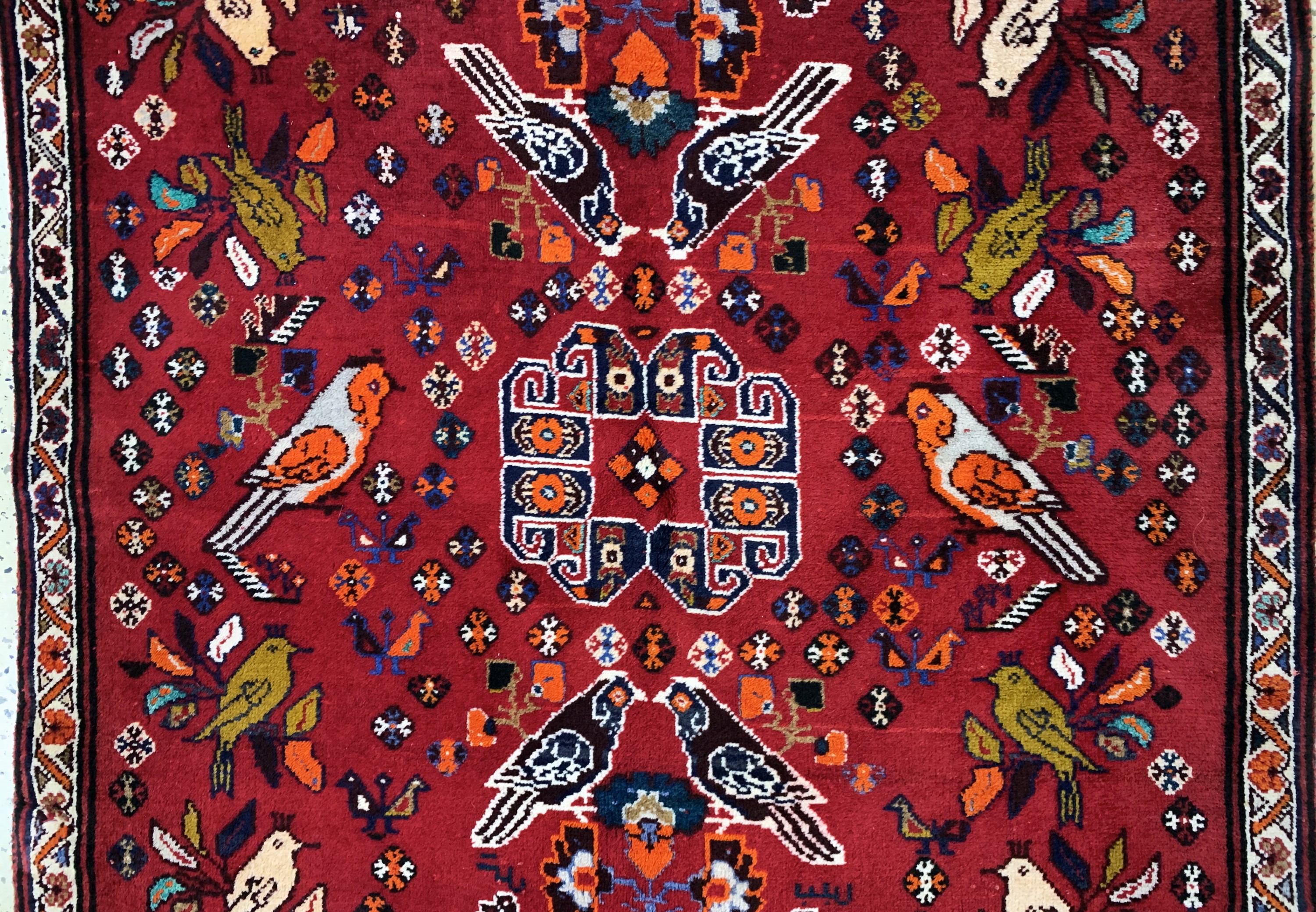 Detail b: Ghaschgai alt, Persien, Mitte 20.Jhd, Wolleauf Wolle, ca. 205 x 125 cm, EHZ: 2