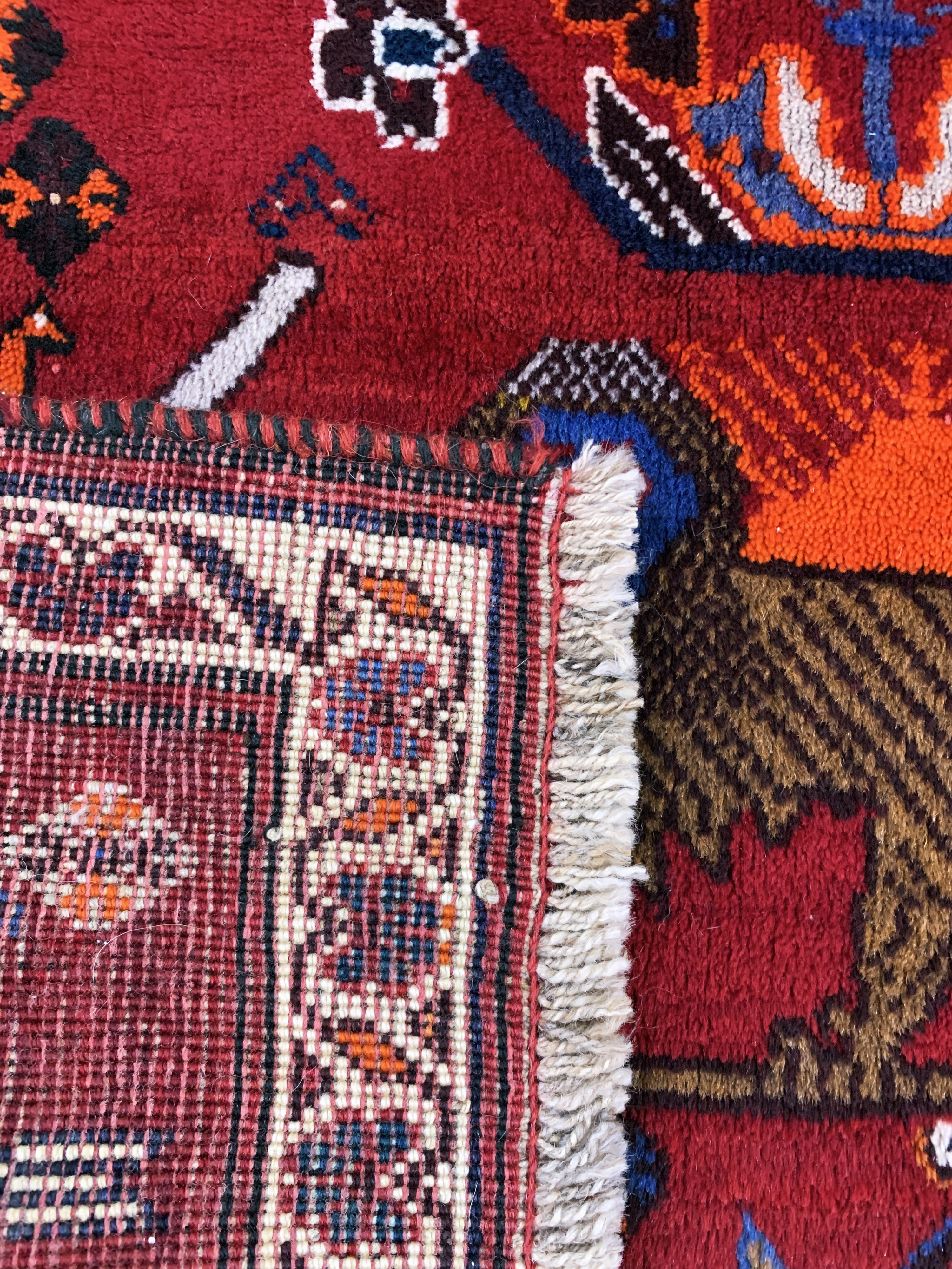 Detail e: Ghaschgai alt, Persien, Mitte 20.Jhd, Wolleauf Wolle, ca. 205 x 125 cm, EHZ: 2