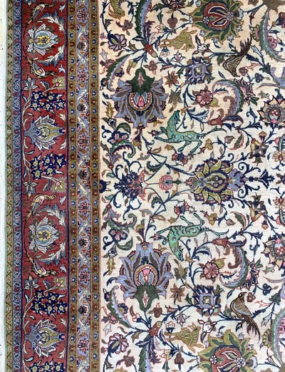 27086274c - Ghom Kork fein, Persien, Mitte 20.Jhd, Korkwolle mit Seide, ca. 335 x 315 cm, ...