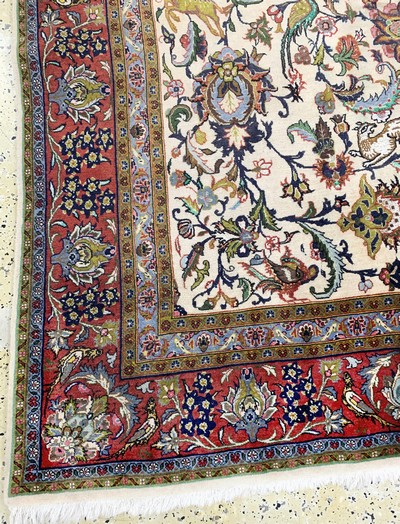 27086274f - Ghom Kork fein, Persien, Mitte 20.Jhd, Korkwolle mit Seide, ca. 335 x 315 cm, ...