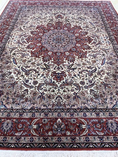 27086275i - Esfahan fein, China, Ende 20.Jhd, Korkwolleauf Seide, ca. 320 x 245 cm, EHZ: 2 ...