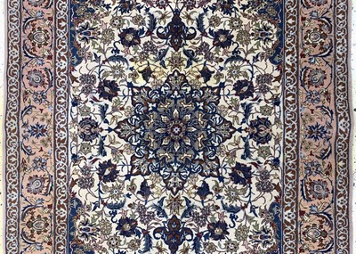 27086291d - 2 Lots Esfahan fein, China, Ende 20.Jhd, Korkwolle, ca. 170 x 107 cm & 310 x 78 cm, ...