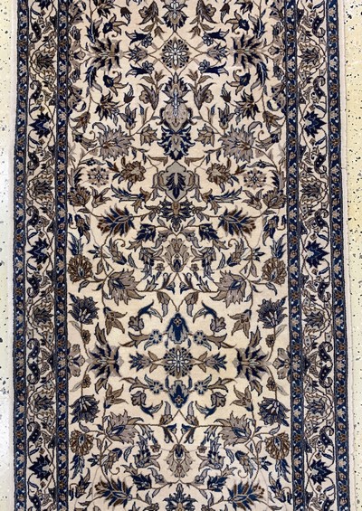 27086291g - 2 Lots Esfahan fein, China, Ende 20.Jhd, Korkwolle, ca. 170 x 107 cm & 310 x 78 cm, ...