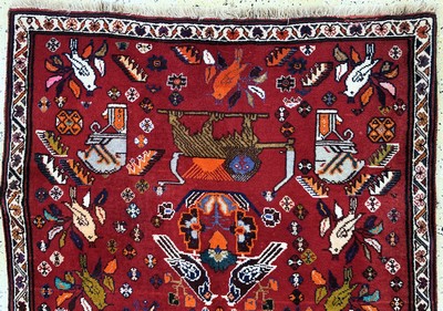 27086292a - Ghaschgai alt, Persien, Mitte 20.Jhd, Wolleauf Wolle, ca. 205 x 125 cm, EHZ: 2 ...