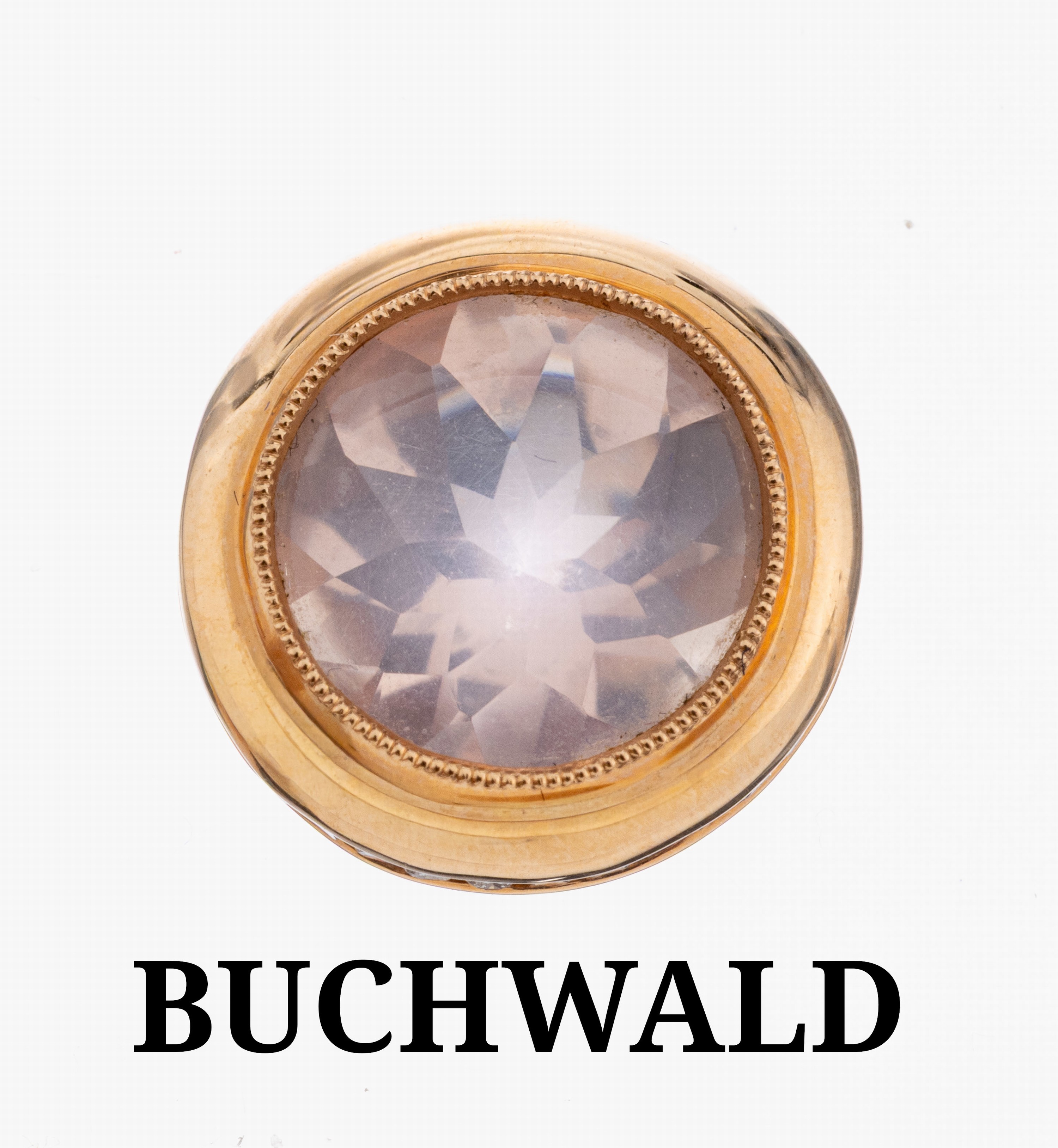 Image 27086310 - 18 kt Gold BUCHWALD Rosenquarz-Brillant- Anhänger, RoseG 750/000, Rosenquarz im ...