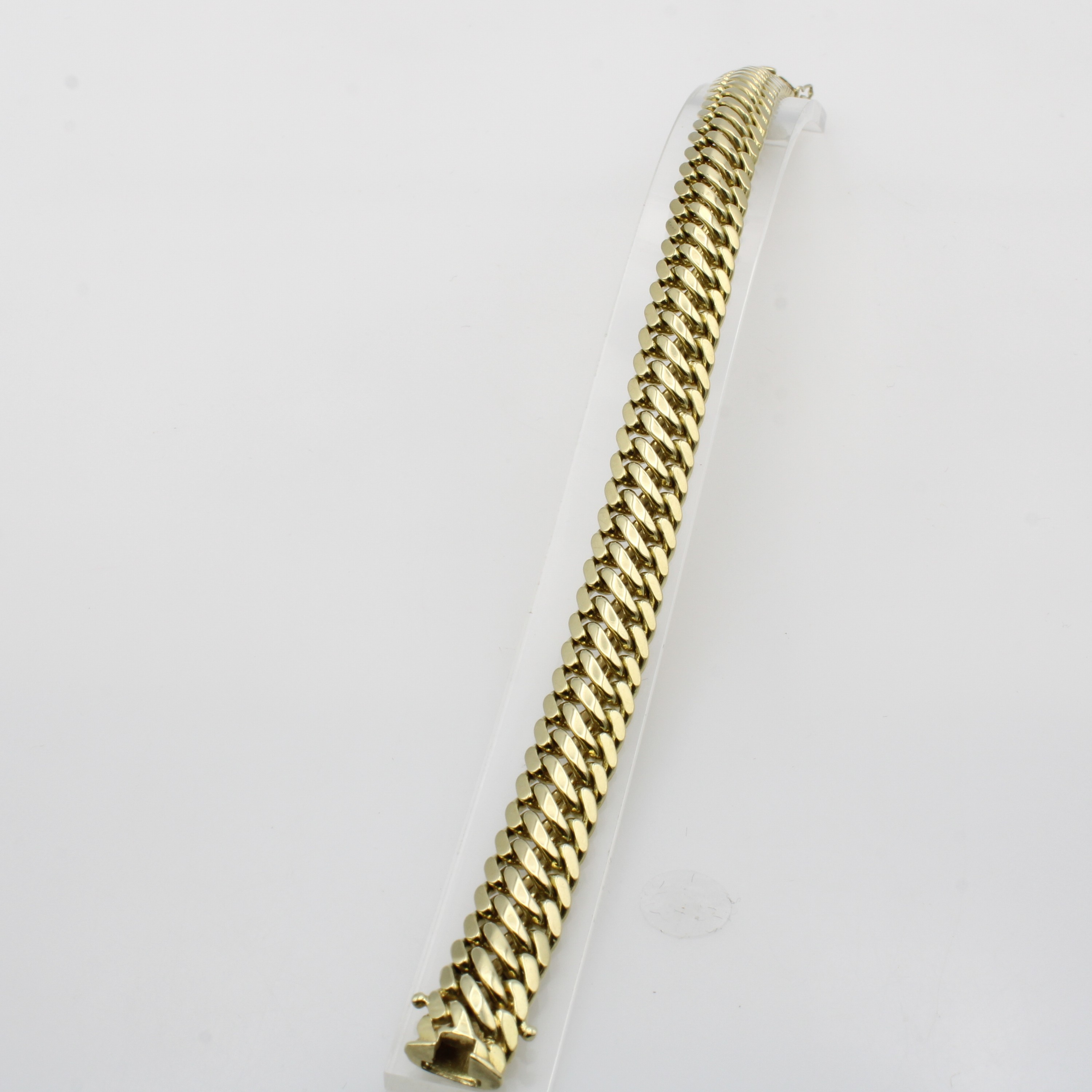 Image 27086509 - Massives Doppelpanzerarmband, GG 585/000, B. ca. 10 mm, Kastenschl. m. ...