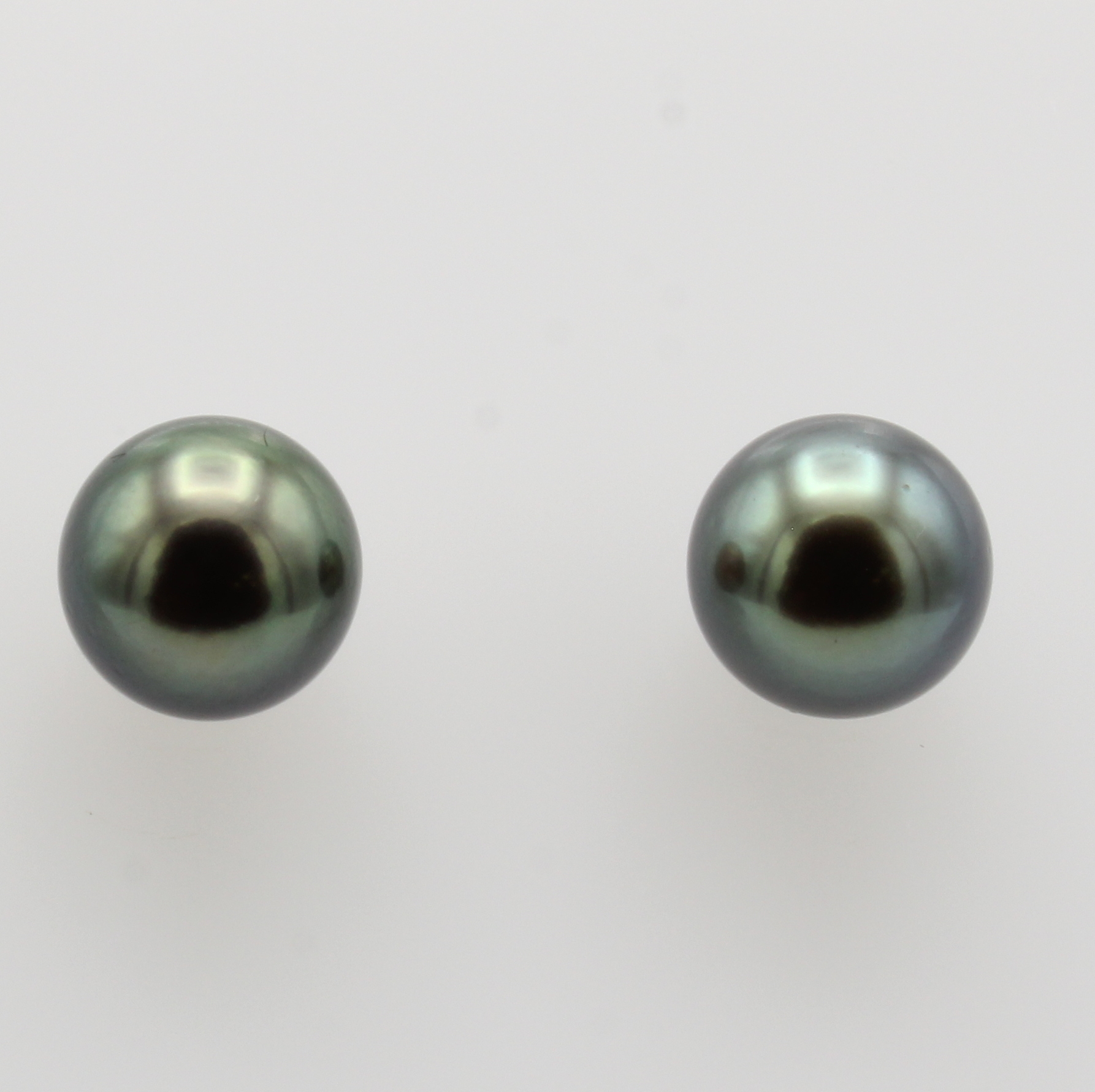 Image 27086511 - Paar Ohrstecker mit Tahitizuchtperlen, WG 750/000, Perlen von grünlich-grauem Lüster, ...