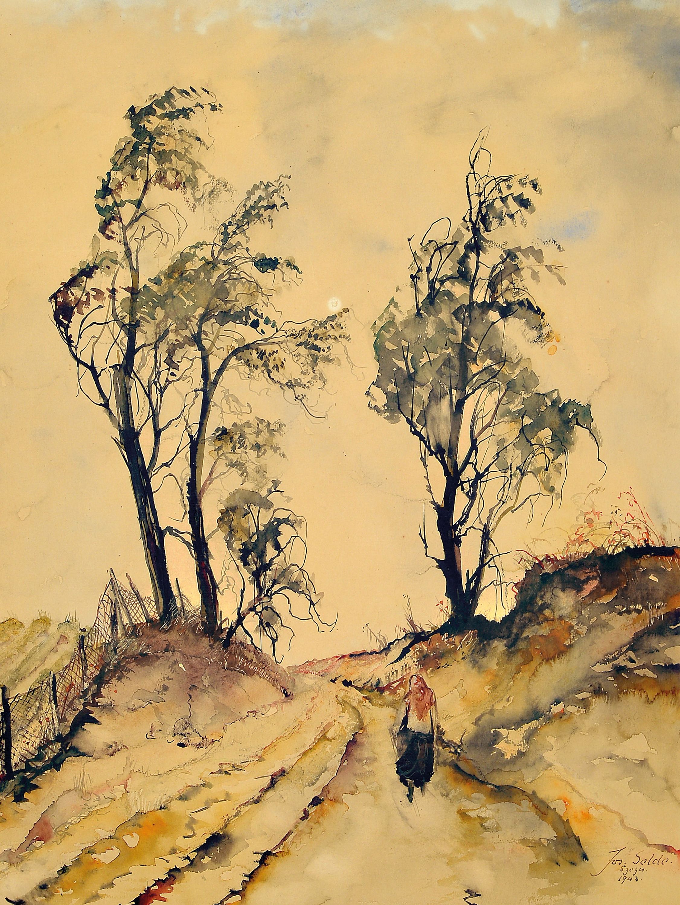 Image 27086669 - Josef Selde-Hindenburg, geb. 1887 Groß-Nimburg Oberschlesien, Frau auf einem Baum ...