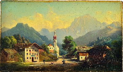 27086604k - Hubert Sattler, 1817-1904, Partie in der Ramsau, Öl/Lwd, rückseitig betitelt Ramsau ...